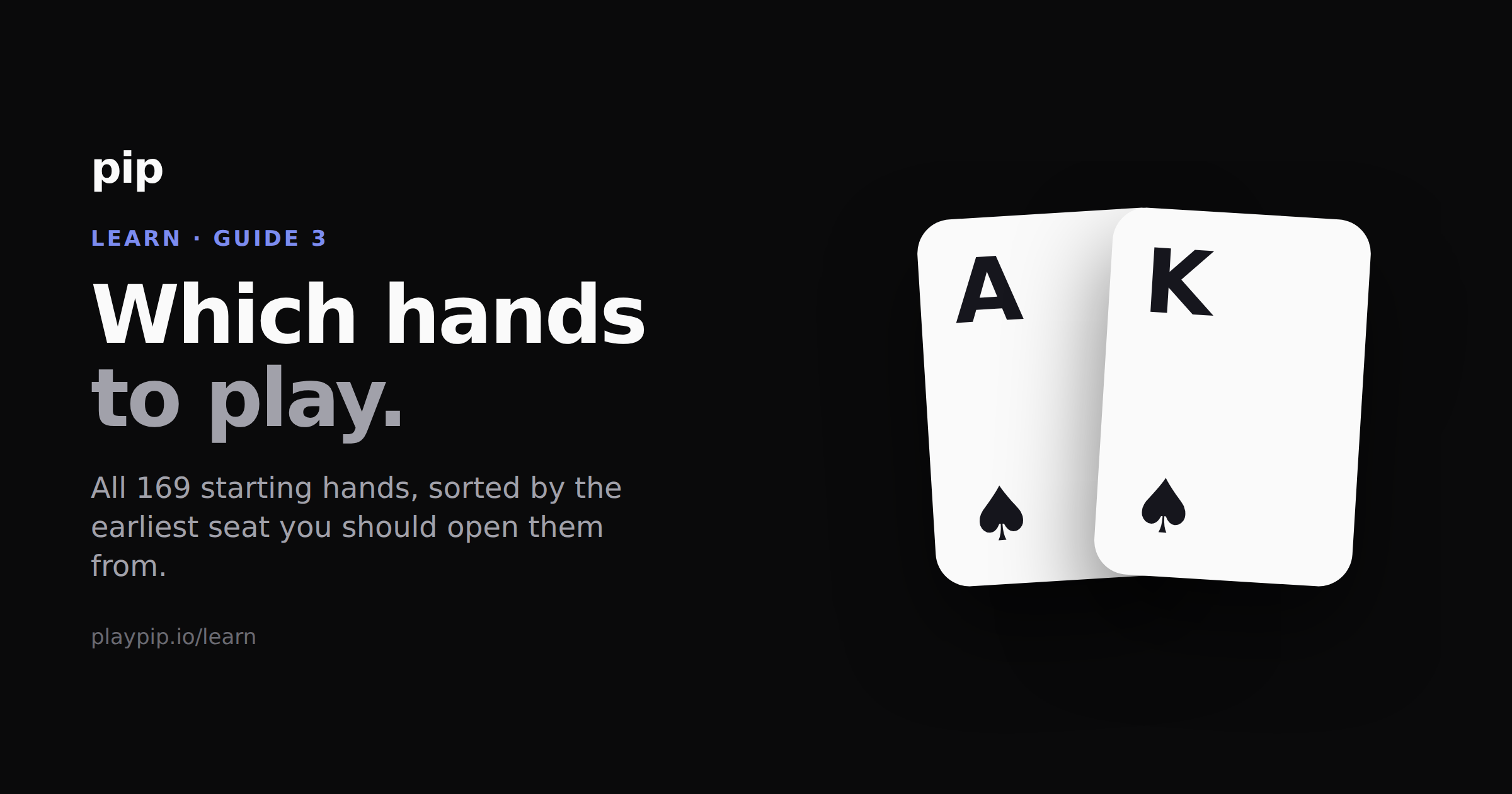 Two hole cards face up: the ace of spades and the king of spades.